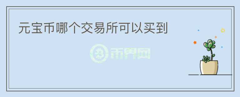 元寶幣哪個(gè)交易所可以買(mǎi)到