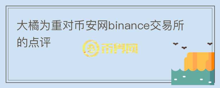 大橘為重對幣安網(wǎng)binance交易所的點評