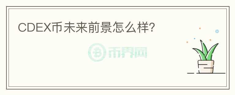 CDEX幣未來前景怎么樣？
