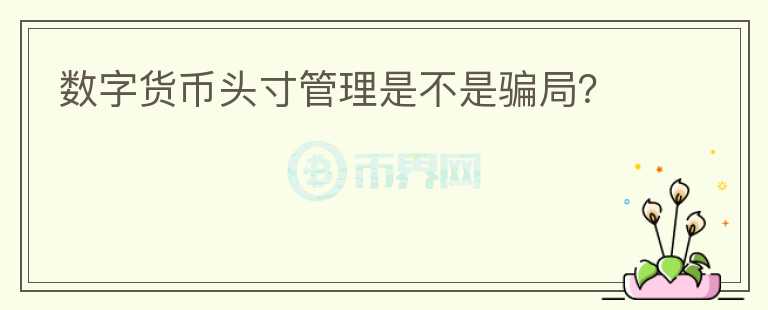 數(shù)字貨幣頭寸管理是不是騙局？