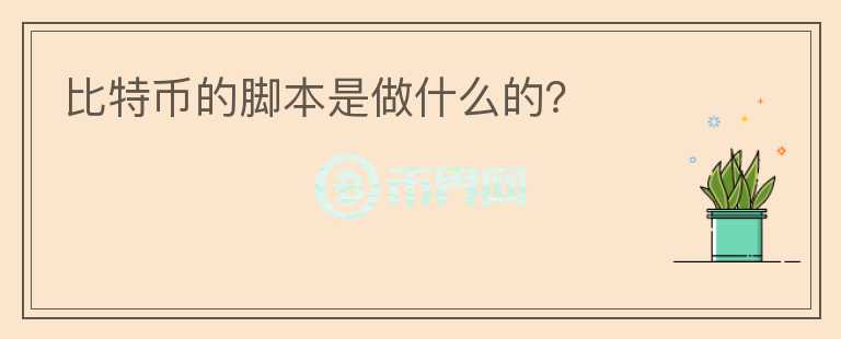 比特幣的腳本是做什么的？