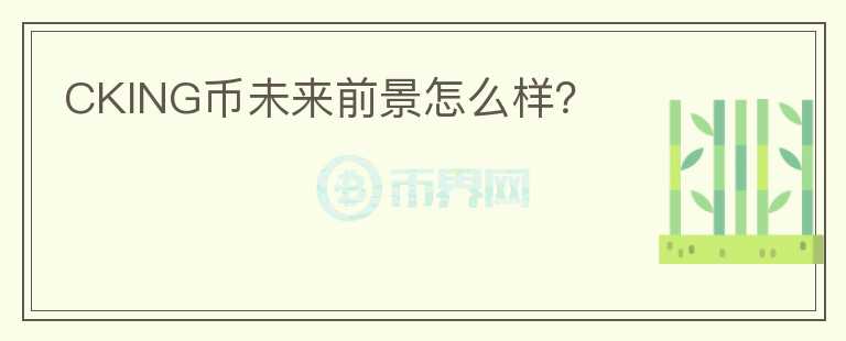 CKING幣未來前景怎么樣？