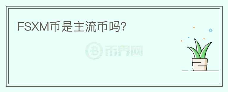 FSXM幣是主流幣嗎？