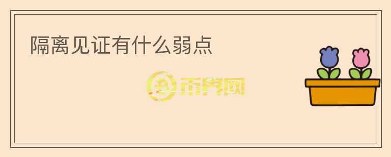 隔離見(jiàn)證有什么弱點(diǎn)