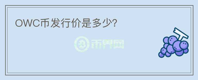 OWC幣發(fā)行價是多少？