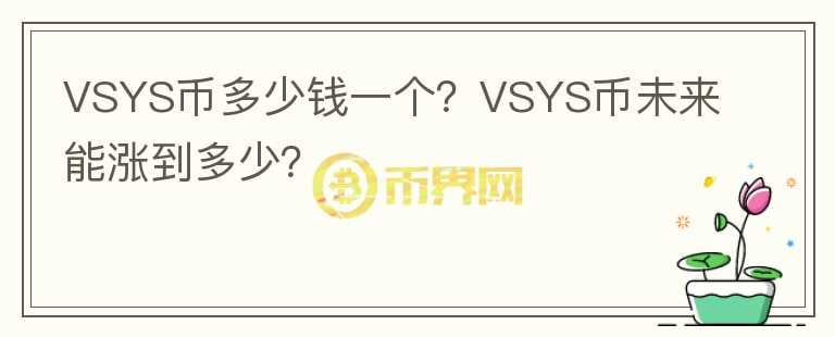 VSYS幣多少錢一個(gè)？VSYS幣未來能漲到多少？