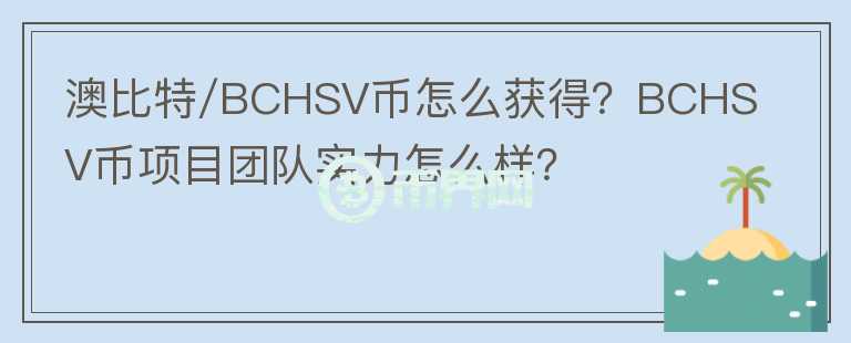 澳比特/BCHSV幣怎么獲得？BCHSV幣項(xiàng)目團(tuán)隊(duì)實(shí)力怎么樣？