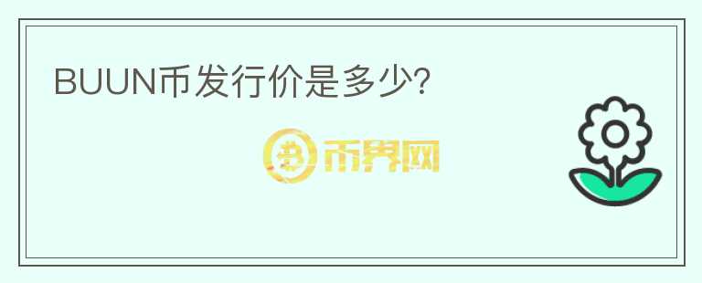 BUUN幣發(fā)行價是多少？