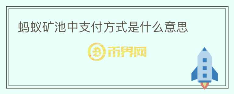 螞蟻礦池中支付方式是什么意思