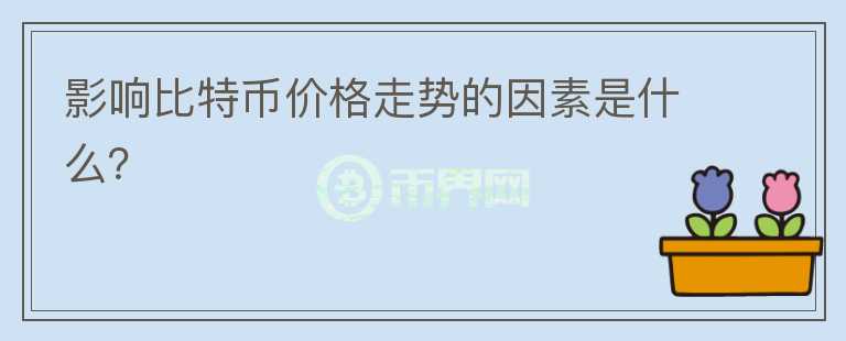 影響比特幣價(jià)格走勢(shì)的因素是什么？