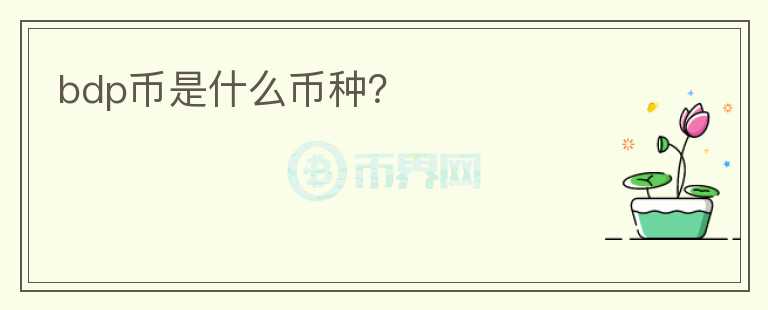 bdp幣是什么幣種？