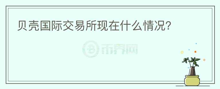 貝殼國際交易所現(xiàn)在什么情況？