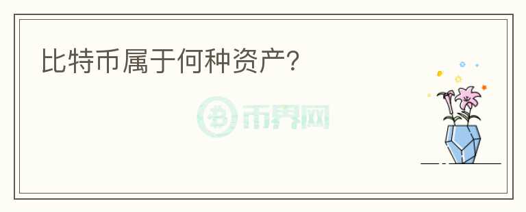 比特幣屬于何種資產(chǎn)？