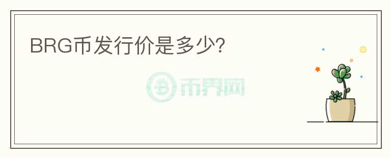 BRG幣發(fā)行價是多少？