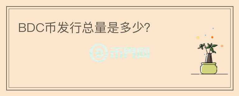 BDC幣發(fā)行總量是多少？