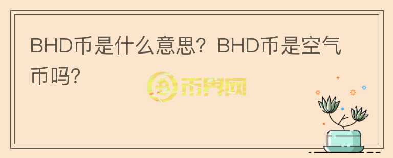 BHD幣是什么意思？BHD幣是空氣幣嗎？