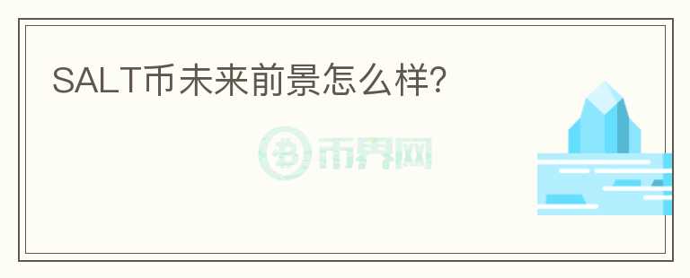 SALT幣未來前景怎么樣？