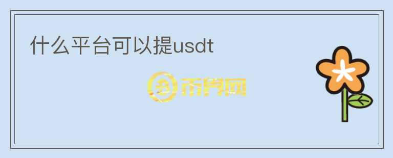 什么平臺可以提usdt