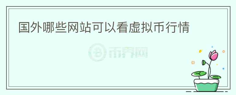 國外哪些網(wǎng)站可以看虛擬幣行情