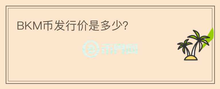 BKM幣發(fā)行價是多少？