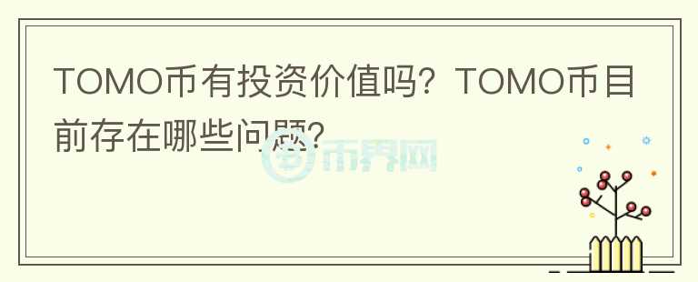 TOMO幣有投資價(jià)值嗎？TOMO幣目前存在哪些問題？