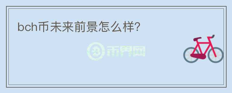 bch幣未來前景怎么樣？