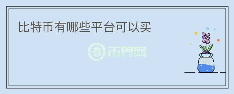 比特幣有哪些平臺(tái)可以買