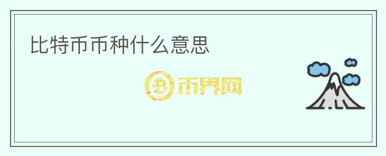 比特幣幣種什么意思
