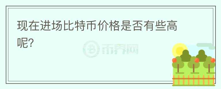 現(xiàn)在進場比特幣價格是否有些高呢？
