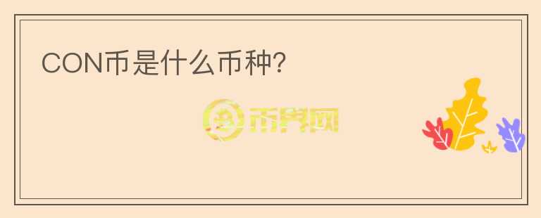 CON幣是什么幣種？