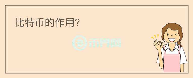 比特幣的作用？