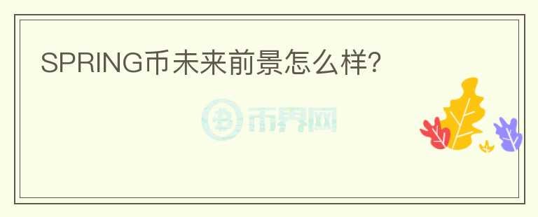 SPRING幣未來前景怎么樣？