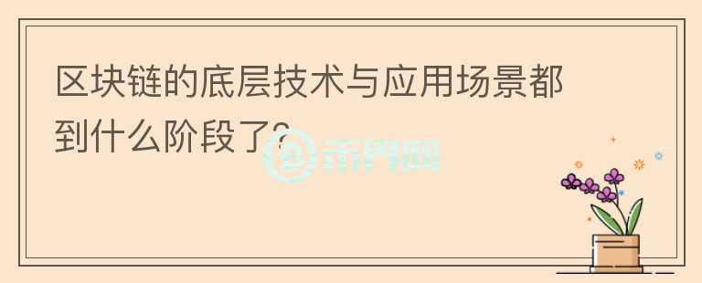 區(qū)塊鏈的底層技術(shù)與應(yīng)用場景都到什么階段了？