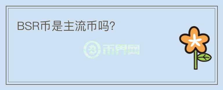 BSR幣是主流幣嗎？