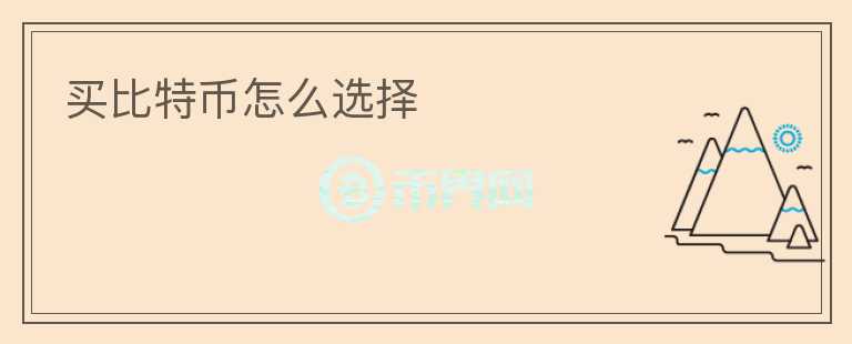 買(mǎi)比特幣怎么選擇