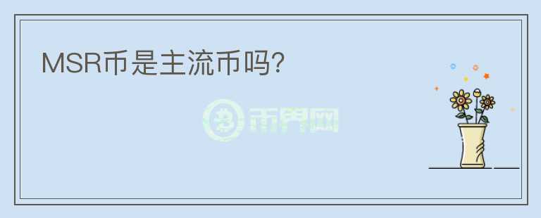 MSR幣是主流幣嗎？