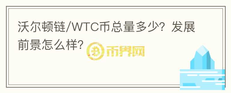 沃爾頓鏈/WTC幣總量多少？發(fā)展前景怎么樣？