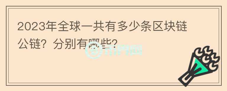 2023年全球一共有多少條區(qū)塊鏈公鏈？分別有哪些？