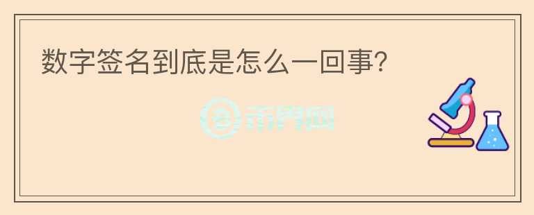 數(shù)字簽名到底是怎么一回事？