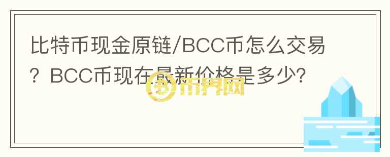 比特幣現(xiàn)金原鏈/BCC幣怎么交易？BCC幣現(xiàn)在最新價格是多少？