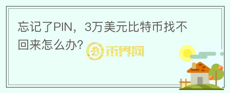 忘記了PIN，3萬美元比特幣找不回來怎么辦？