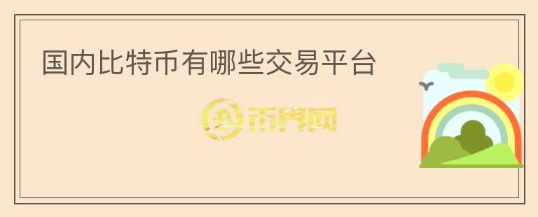 國內(nèi)比特幣有哪些交易平臺
