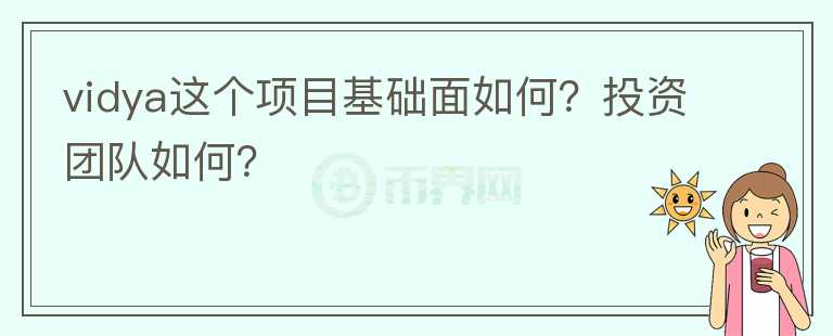 vidya這個(gè)項(xiàng)目基礎(chǔ)面如何？投資團(tuán)隊(duì)如何？