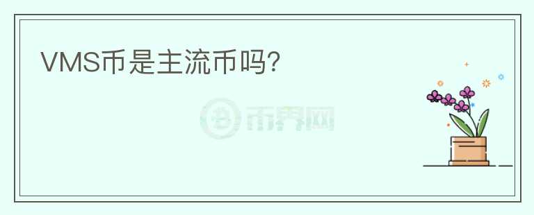 VMS幣是主流幣嗎？