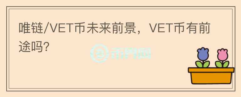唯鏈/VET幣未來(lái)前景，VET幣有前途嗎？