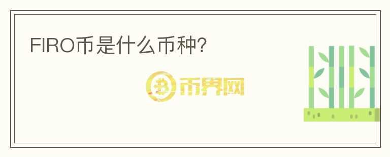 FIRO幣是什么幣種？