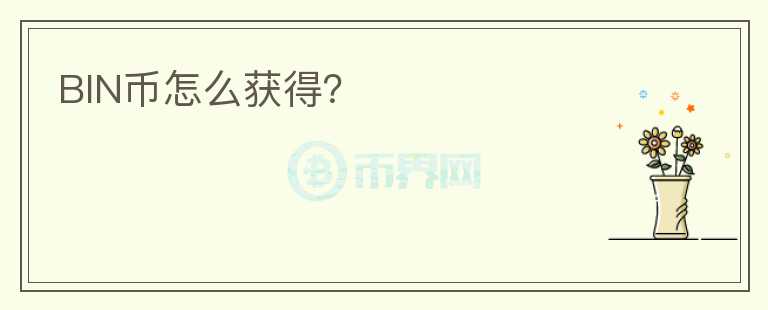 BIN幣怎么獲得？