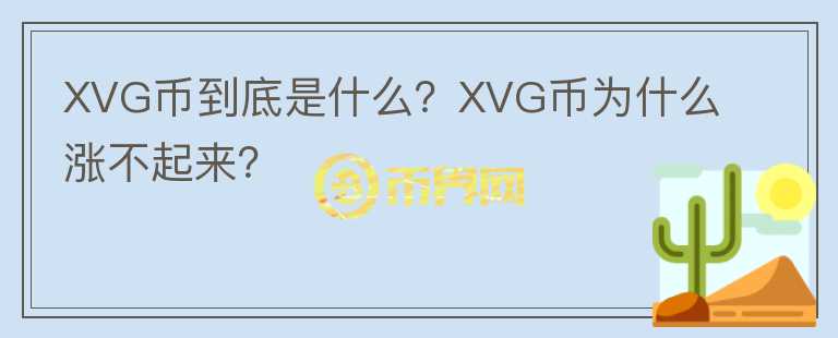 XVG幣到底是什么？XVG幣為什么漲不起來？