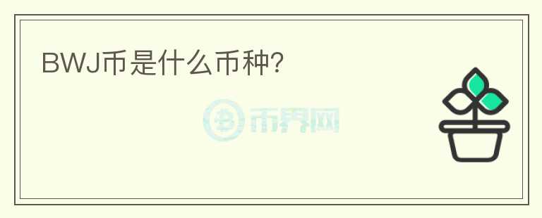 BWJ幣是什么幣種？