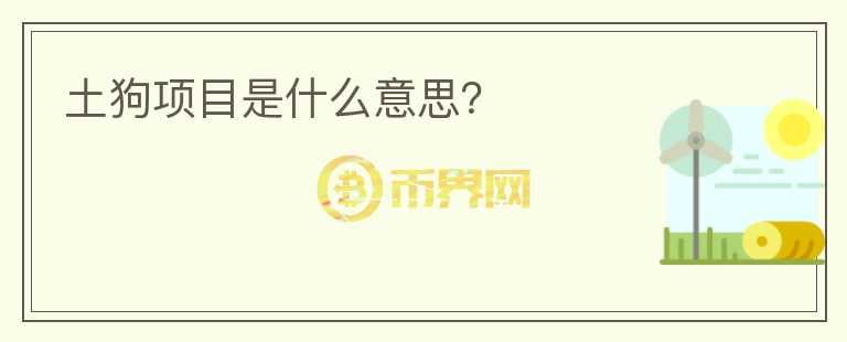 土狗項(xiàng)目是什么意思？